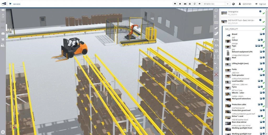 Intralogistics 3D CPQ software