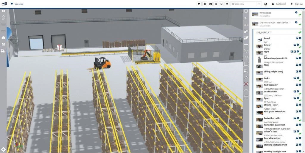 Intralogistics 3D CPQ software