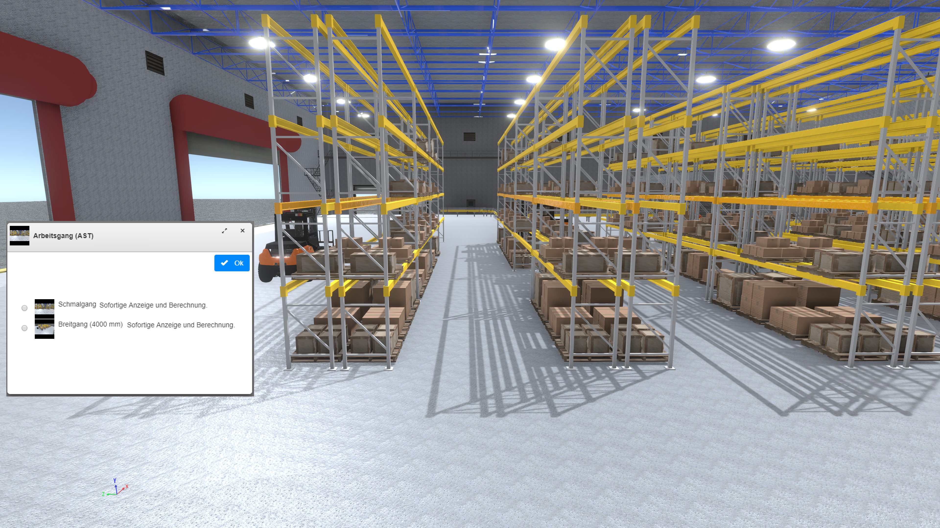 3D Konfiguration eines Logistiksystems 3D Konfiguration eines Logistiksystems